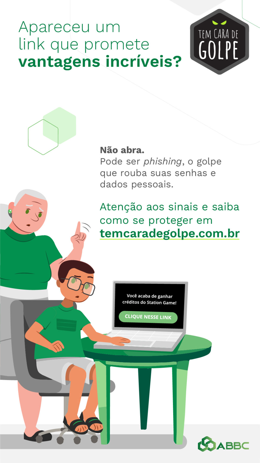 Golpe do link falso